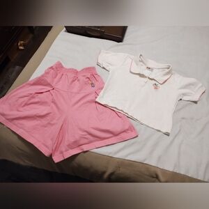 Pink and White McKids Polo Shirt and Shorts Set